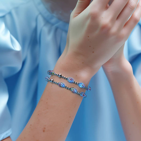 Aquamarine Garden | Lunar Glass Bloom Bracelet